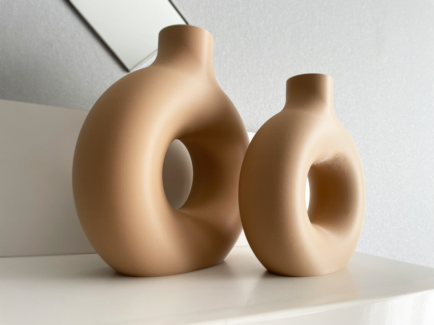 2er Set Donut Vasen | Moderne Dekovase | Trockenblumen Dekoration | Minimalistisches Design