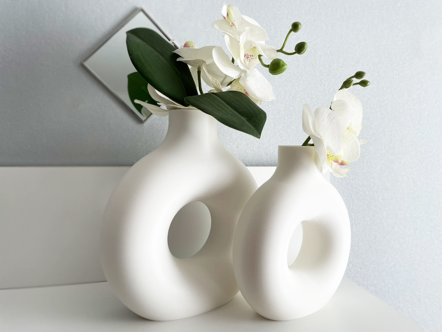 2er Set Donut Vasen | Moderne Dekovase | Trockenblumen Dekoration | Minimalistisches Design