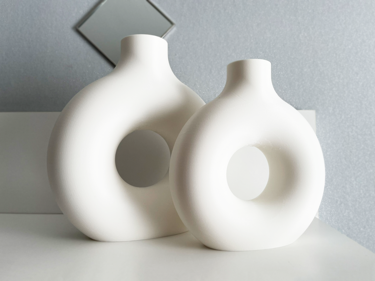 2er Set Donut Vasen | Moderne Dekovase | Trockenblumen Dekoration | Minimalistisches Design