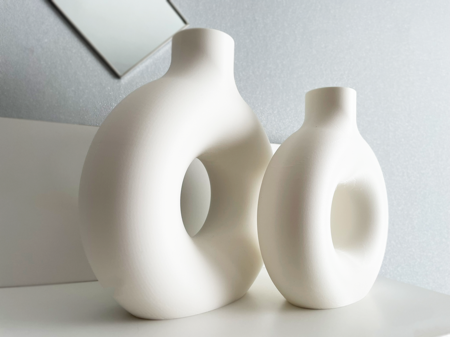 2er Set Donut Vasen | Moderne Dekovase | Trockenblumen Dekoration | Minimalistisches Design