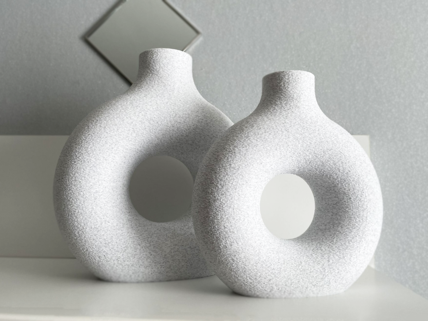 2er Set Donut Vasen | Moderne Dekovase | Trockenblumen Dekoration | Minimalistisches Design