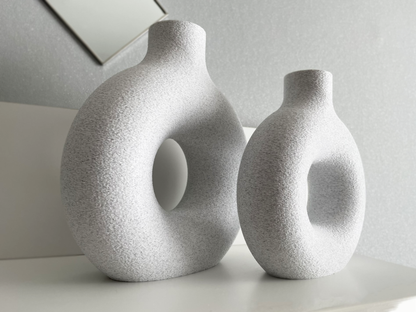 2er Set Donut Vasen | Moderne Dekovase | Trockenblumen Dekoration | Minimalistisches Design