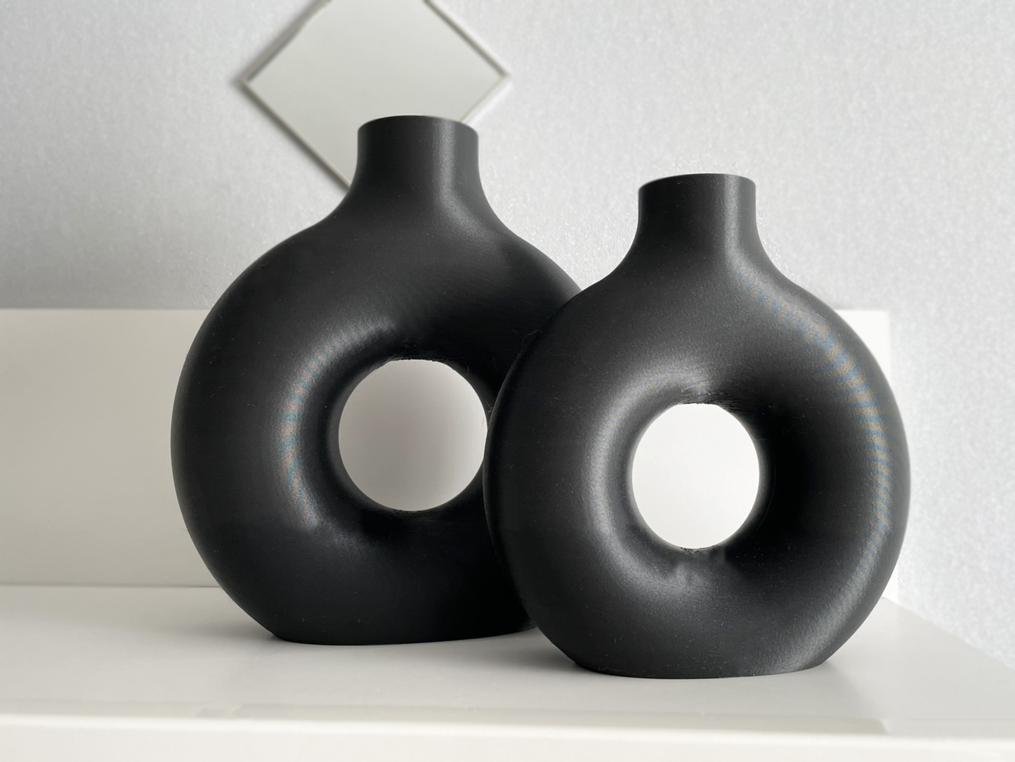 2er Set Donut Vasen | Moderne Dekovase | Trockenblumen Dekoration | Minimalistisches Design