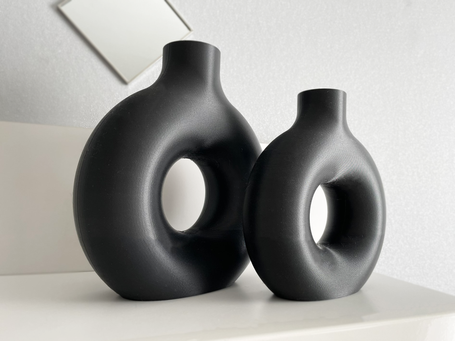 2er Set Donut Vasen | Moderne Dekovase | Trockenblumen Dekoration | Minimalistisches Design