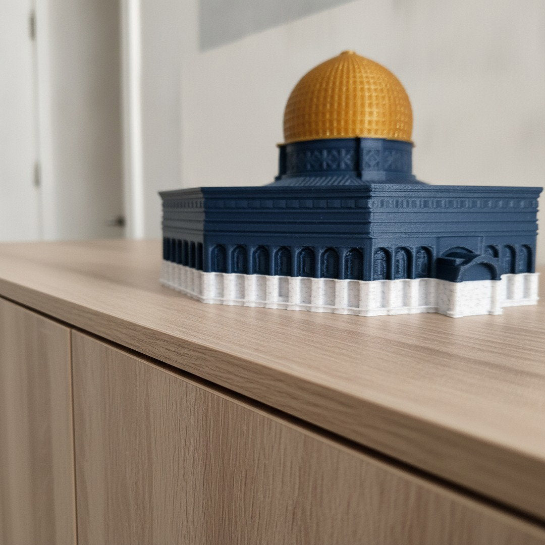 Maquette du Dôme du Rocher Al-Aqsa | Décoration islamique Jérusalem – Vue détaillée de la texture et de la finition, Vue 2