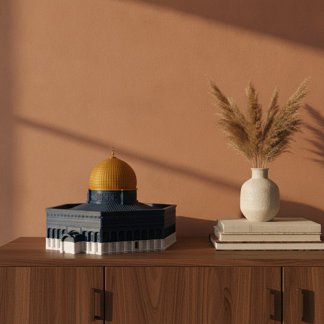Maquette du Dôme du Rocher Al-Aqsa | Décoration islamique Jérusalem – dans une ambiance boho chaleureuse, Vue 1