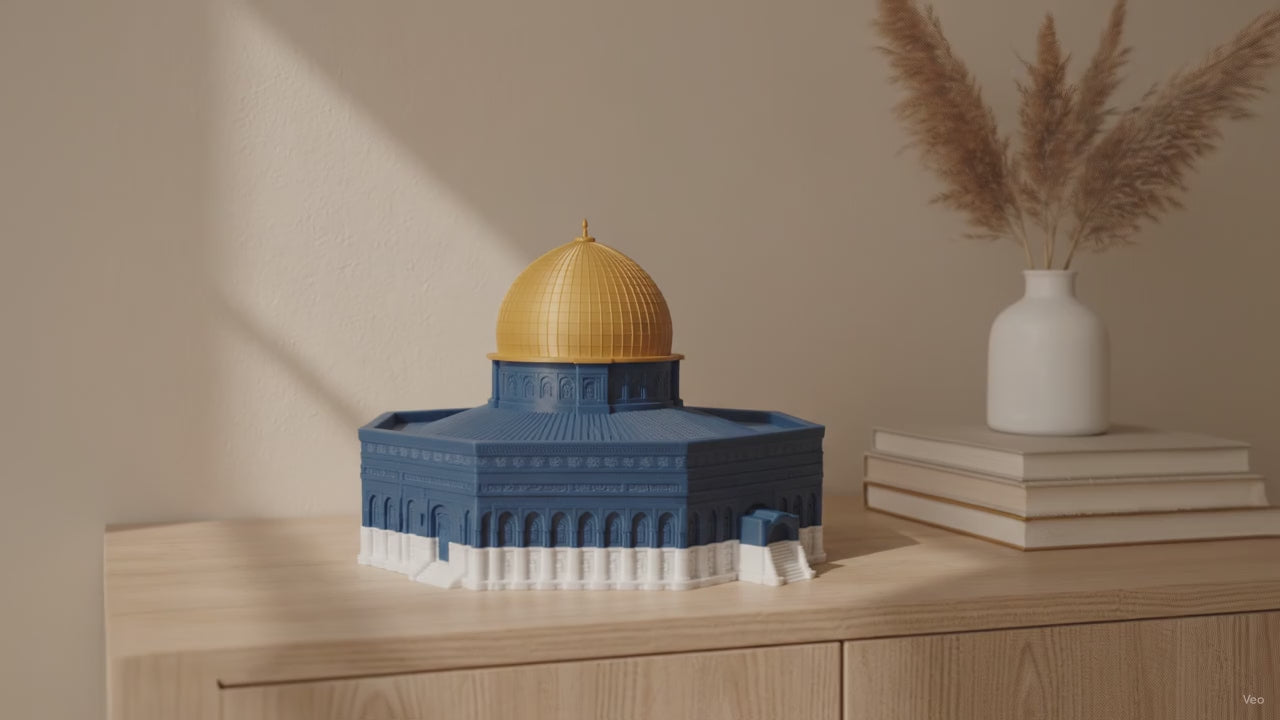 Felsendom Al-Aqsa Modell | Islamische Wohndeko Jerusalem – Produktvideo: Nahaufnahme auf Sideboard im Wohnzimmer